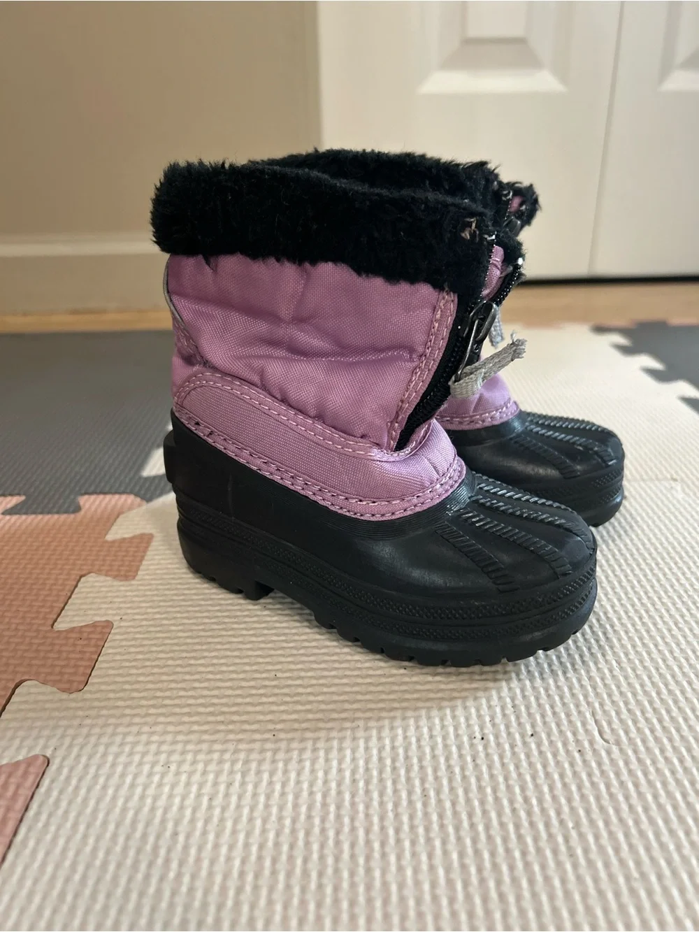 Kids Waterproof Snow Boots - Purple and Black